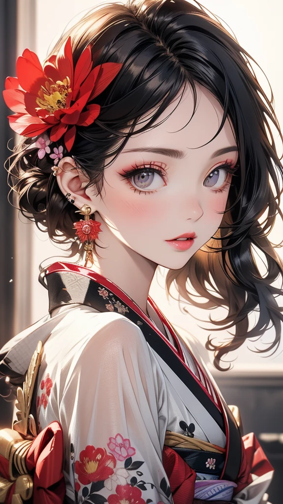 (Highly detailed CG Unity 8k wallpaper),(masterpiece), (Highest quality), (Super detailed), (Best illustrations),(Best Shadow), Cowboy Shot, (Sharp eyeliner, eye shadow, Fine grain:1), Urban Background, ,break , (Star 15 School:1.2), hair ornaments, Certainly! Here is the detailed prompt in English for creating a high-resolution AI image based on your description:
“A stunning young woman in a sheer, see-through Furisode kimono with intricate peony flower patterns. She is 25 years old with long, straight brown hair, adorned with luxurious hair ornaments. Her eyes are brown, accentuated with subtle red eyeshadow around them, and she has long, lush eyelashes. She wears small earrings on her earlobes and has a thin tattoo running from her cheek to her neck. Her lips are painted with a rich rouge lipstick, giving her a seductive gaze. The background is opulent and lavish, enhancing the elegance of the scene. The entire image is high-definition, capturing every detail meticulously.”
full body shot