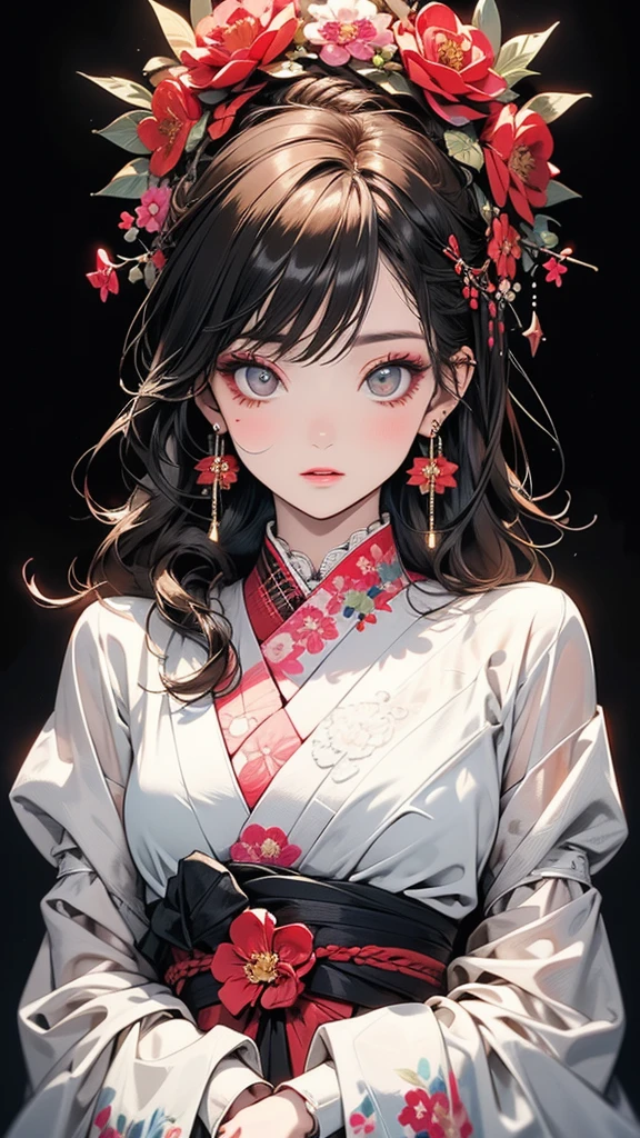 (Highly detailed CG Unity 8k wallpaper),(masterpiece), (Highest quality), (Super detailed), (Best illustrations),(Best Shadow), Cowboy Shot, (Sharp eyeliner, eye shadow, Fine grain:1), Urban Background, ,break , (Star 15 School:1.2), hair ornaments, Certainly! Here is the detailed prompt in English for creating a high-resolution AI image based on your description:
“A stunning young woman in a sheer, see-through Furisode kimono with intricate peony flower patterns. She is 25 years old with long, straight brown hair, adorned with luxurious hair ornaments. Her eyes are brown, accentuated with subtle red eyeshadow around them, and she has long, lush eyelashes. She wears small earrings on her earlobes and has a thin tattoo running from her cheek to her neck. Her lips are painted with a rich rouge lipstick, giving her a seductive gaze. The background is opulent and lavish, enhancing the elegance of the scene. The entire image is high-definition, capturing every detail meticulously.”
full body shot