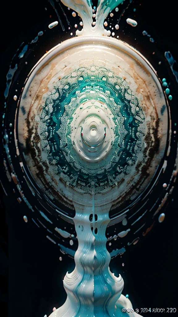 a close up of a white and mint liquid painting on a black background, intricate flowing paint, glossy digital painting, swirling paint, digital art 4k unsettling, 4k highly detailed digital art, swirling liquids, intricate digital painting, abstract liquid, digital art 4k, digital art 4 k, digital artwork 4 k, abstract, mind-bending digital art