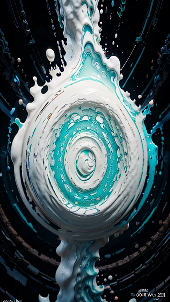 a close up of a white and mint liquid painting on a black background, intricate flowing paint, glossy digital painting, swirling paint, digital art 4k unsettling, 4k highly detailed digital art, swirling liquids, intricate digital painting, abstract liquid, digital art 4k, digital art 4 k, digital artwork 4 k, abstract, mind-bending digital art