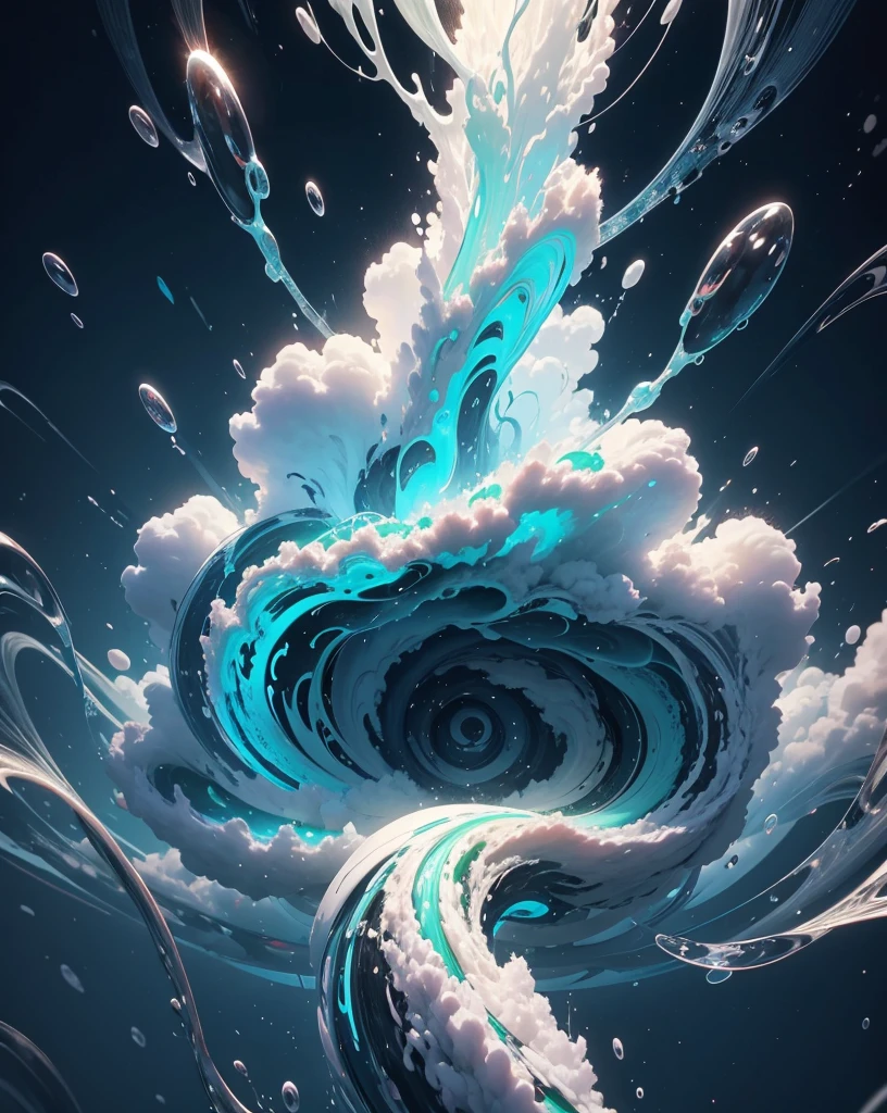 a close up of a white and mint liquid painting on a black background, intricate flowing paint, glossy digital painting, swirling paint, digital art 4k unsettling, 4k highly detailed digital art, swirling liquids, intricate digital painting, abstract liquid, digital art 4k, digital art 4 k, digital artwork 4 k, abstract, mind-bending digital art