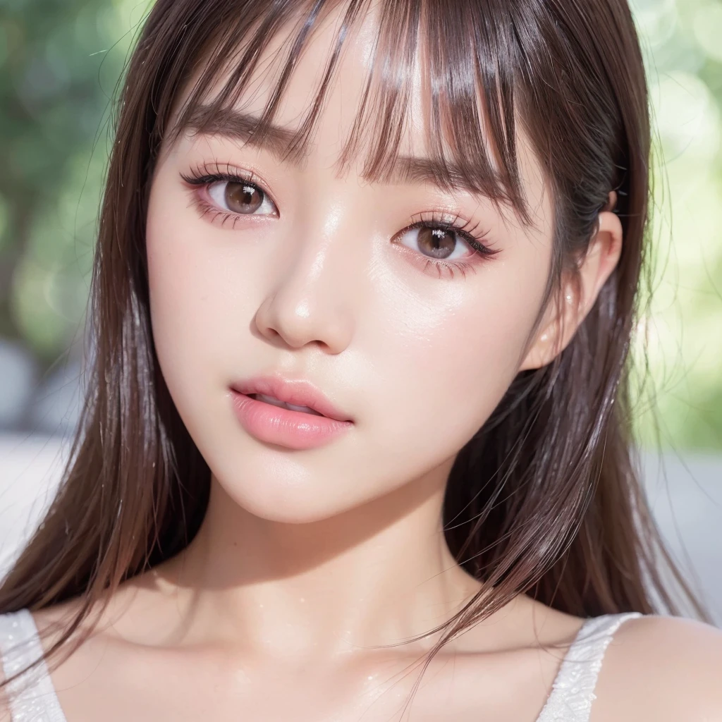 (8k, RAW photo, photorealistic:1.25) ,( lipgloss, eyelashes, gloss-face, glossy skin, best quality, ultra highres, depth of field, chromatic aberration, caustics, Broad lighting, natural shading,Kpop idol) looking at viewer with a serene and goddess-like happiness,