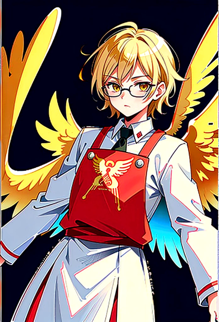 My hero academia Hawks/Keigo Takami keigo_takami, blonde hair, yellow eyes, medium hair, stubble
wings, feathered wings, red wings, tinted eyewear, headphones