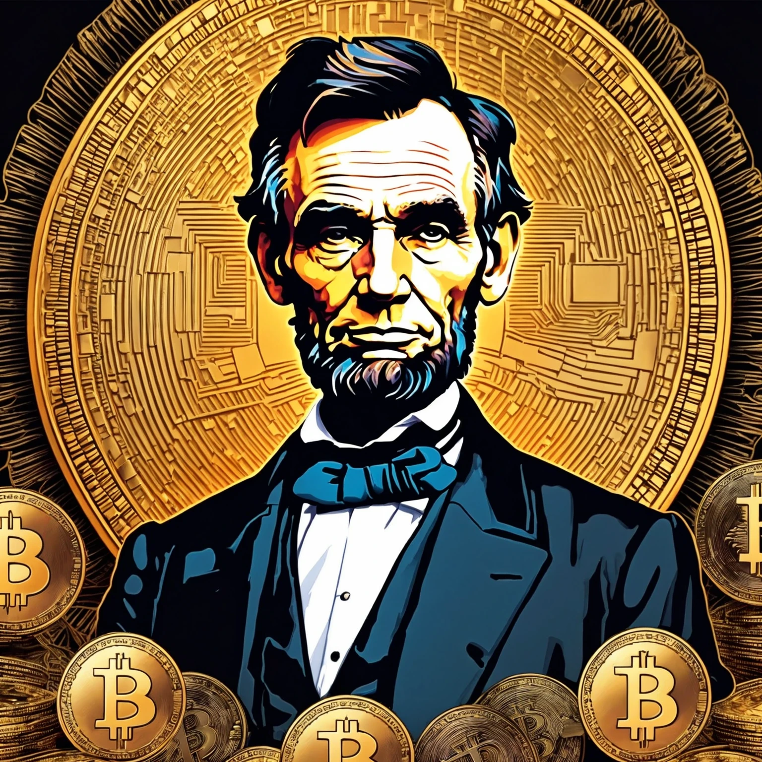 arte surrealismo abraham lincoln bitcoin