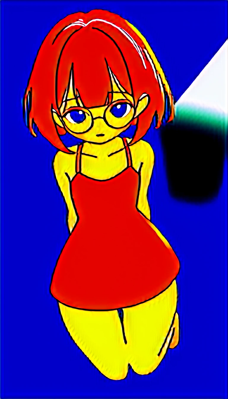 (masterpiece), (best quality), ((ultra-detailed)), (high resolution), (an extremely delicate and beautiful, super fine illustration), official art, BREAK 1girl, (li:1.5), (tiny girl:1.7), (5yo) flat chest, Plump, (Thick thighs:1.5), (big ass:1.5), erect nipples, Huge areola, large nipples, long nipples, erect nipples, oily skin, BREAK droopy eyes, emerald blue eyes, (bad mood:1.3), (clear face:1.3), (half closed eyes:1.4), BREAK bob cut, tired hair, messy hair, Black hair color, girl wearing black round glasses, BREAK (sundress), (bare foot:1.4), BREAK Sweat, steam, humid, NSFW, BREAK (swimming on the underwater:1.5), BREAK (dynamic angle:1.7),