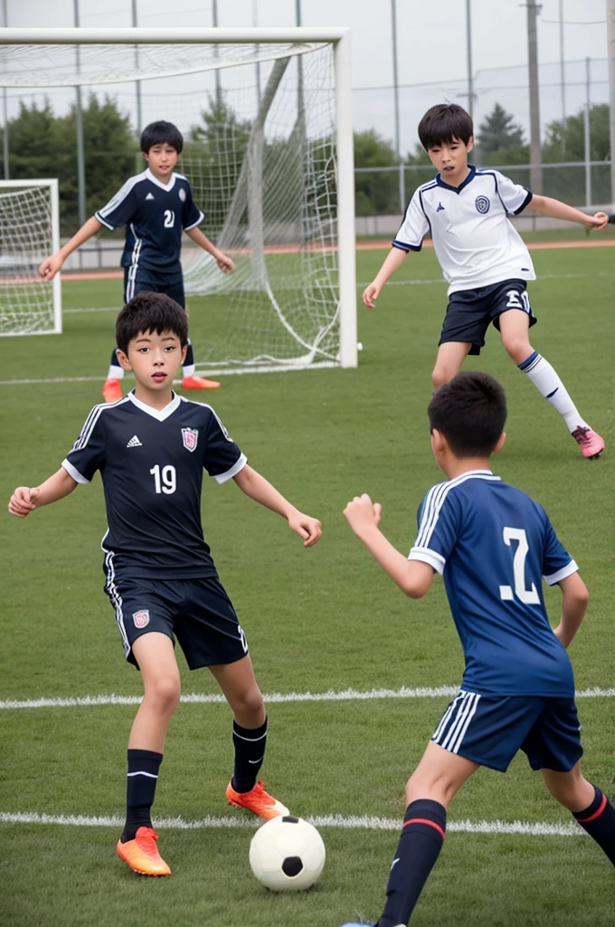  high school boys playing soccer