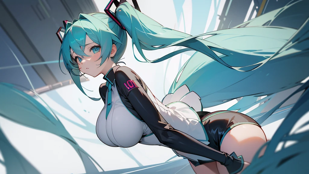 masterpiece, Highest quality,One girl, Hatsune Miku, Huge breasts, Huge breasts, Huge breasts, Huge breasts, Huge breasts, Huge breasts, Huge breasts、Big Butt