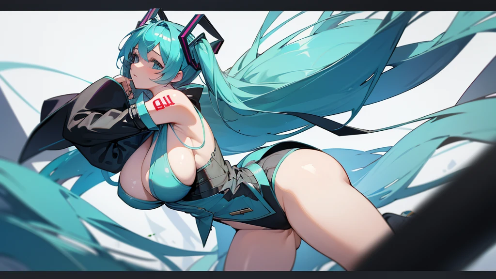 masterpiece, Highest quality,One girl, Hatsune Miku, Huge breasts, Huge breasts, Huge breasts, Huge breasts, Huge breasts, Huge breasts, Huge breasts、Big Butt