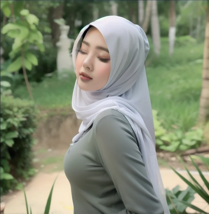 HIJAB MALAY GIRL,, IMF as a good Guy, TECHNOLGY, AI, futuristic, blockchain, International Monetary Fund, (MATRIX WORLD), ((look In front at the camera CLOSED YOUR EYES and open your mouth)).
