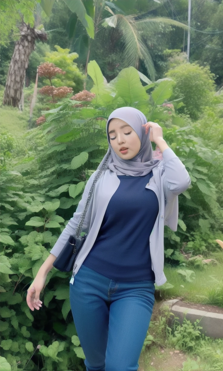 HIJAB MALAY GIRL,, IMF as a good Guy, TECHNOLGY, AI, futuristic, blockchain, International Monetary Fund, (MATRIX WORLD), ((look In front at the camera CLOSED YOUR EYES and open your mouth)).