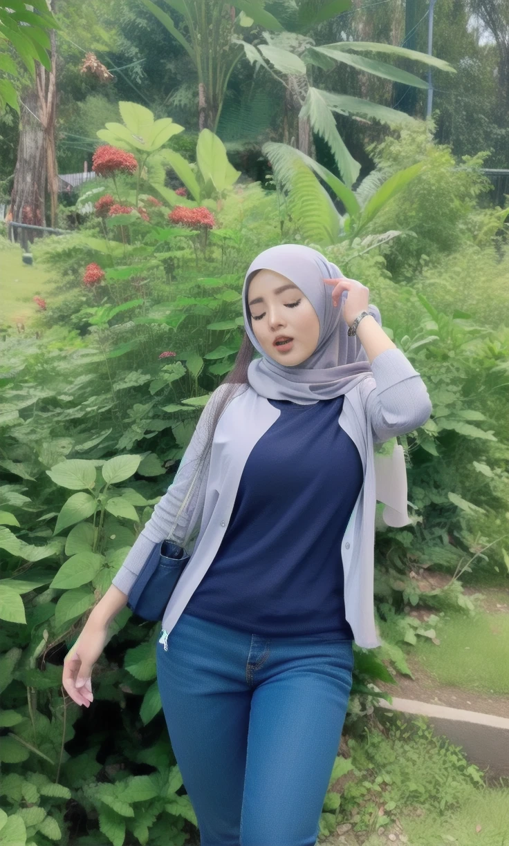HIJAB MALAY GIRL,, IMF as a good Guy, TECHNOLGY, AI, futuristic, blockchain, International Monetary Fund, (MATRIX WORLD), ((look In front  at the camera CLOSED YOUR EYES and open your mouth)).