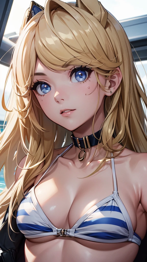 (((masterpiece))),(((High resolution)))、(((perfect face)))、(((Gold City)))、, ((bikini)),  Plump, top quality eyes, detailed texture, look at the camera, big tits, ((high resolution face))
