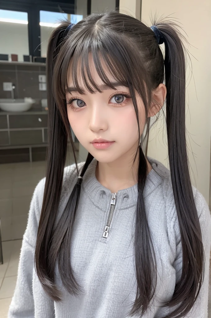 female　Twin tails　Gray eyes