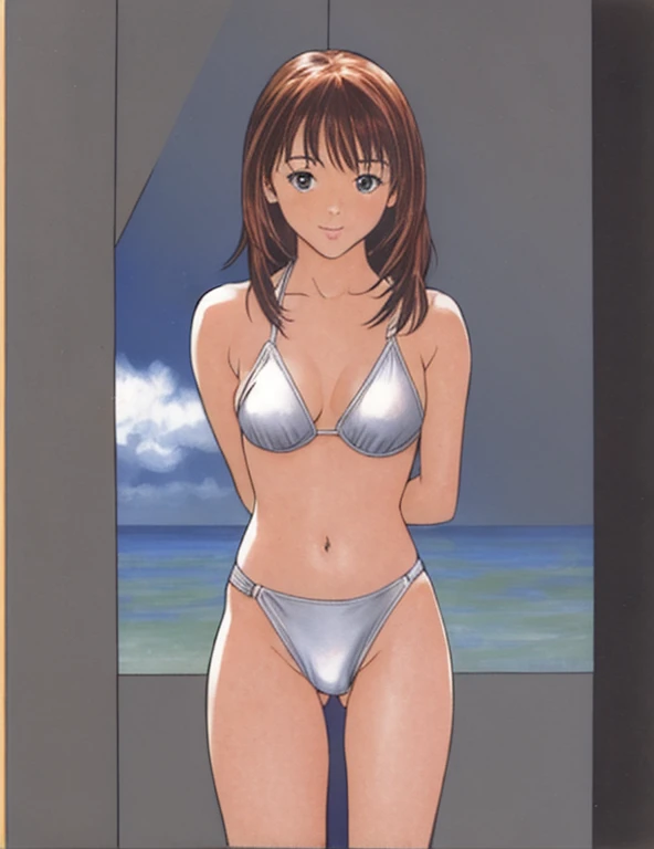 Iori is standing in a bikini。