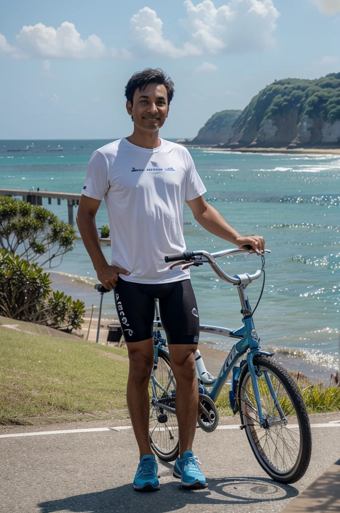 Dadandan goes to the sea by bicycle.。