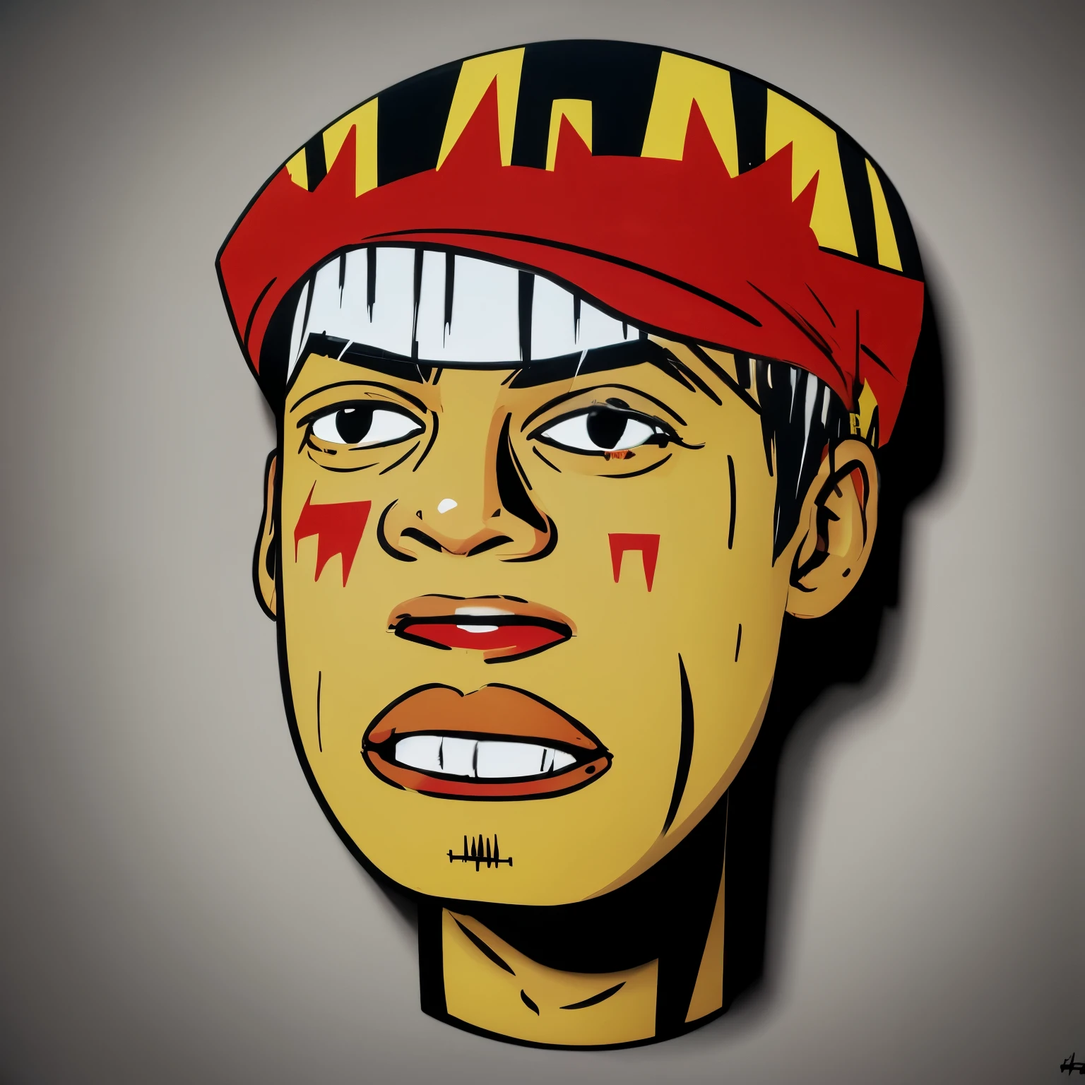 Basquiat cartoon head graffiti art