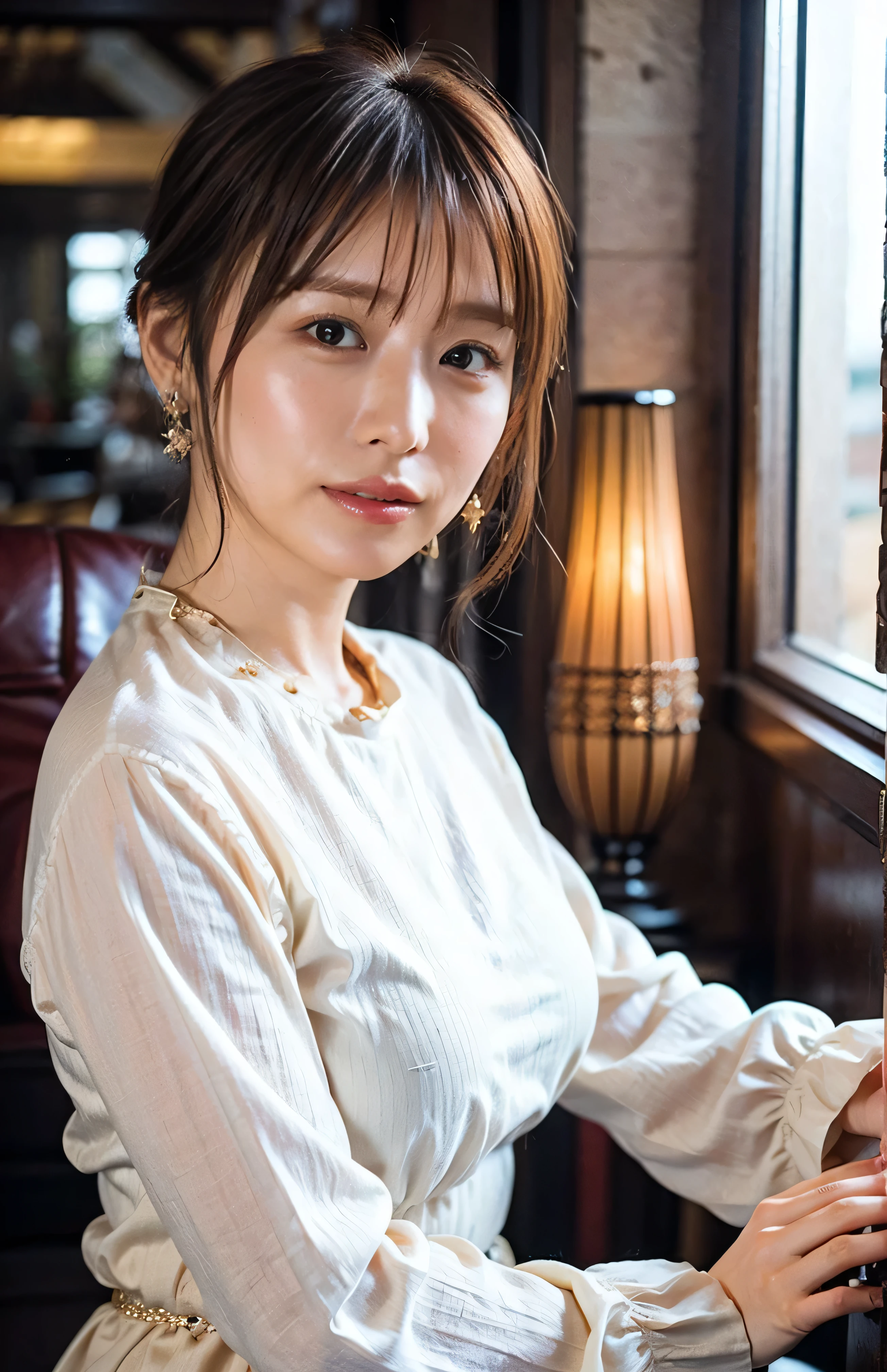 ((A luxurious white shirt and luxurious white panties:1.4))、(Hair tied up、Woman riding a gondola in Venice、Woman toasting with a red Venetian glass:1.4).Woman in a gondola in Venice、Light brown hair、Elegant hairstyle、Blue Eyed Woman、A woman with a cute upward gaze、When the sky gets dark、When the sun goes down the sky turns red、Tight clothing that shows your body lines、、Elegant summer knitwear、Elegant summer sweater、Leather Belt、Short skirt、Dress elegantly着こなす、Luxury Bagedium Shorthair:1.4))、The sun shines on her、Light brown hair、Light brown hair、The sky was dyed red、There are clouds、private's cute、Her ample breasts are obvious even through her clothes..、The shining sun is so beautiful、Dusk is approaching、Lens flare、You can see the sunset、((Sunlight reflecting off the ocean、Ocean View、The sun shines on the ocean、'beautiful.、Small earrings、private'evening、Birds are also flying、、Brown Hair Color、Tying up hair、The woman is on the right:1.4))、Luxury Leather Belts、Shiny clothes、Light beige hair color、Background Blur、Braid only the front hair、Light brown hair、{{Cowgirl Shot}}、((Close-up shot from the waist up、Ample breasts:1.4))、Smile、Silk clothing、Ample breasts that can be seen even through clothes、Braid only the front hair、Cowboy Shot、Gorgeous white collared silk shirt and brown skirt、Dress elegantly、Luxury Bags、A lovely smile、((Ample breasts))、Full body photo、ring、Short skirt、Tuck your hair behind one ear、Silver Necklace、smile、 Elegant ponytail、Caustics、Highly detailed photos、Very beautiful and ideal short hair、Super no makeup、(8k、RAW Photos、Highest quality、masterpiece:1.2)、(Realistic、Realistic)、1 girl、((Medium Short Hair、Looking into the camera:1.4))、Hair blowing in the wind