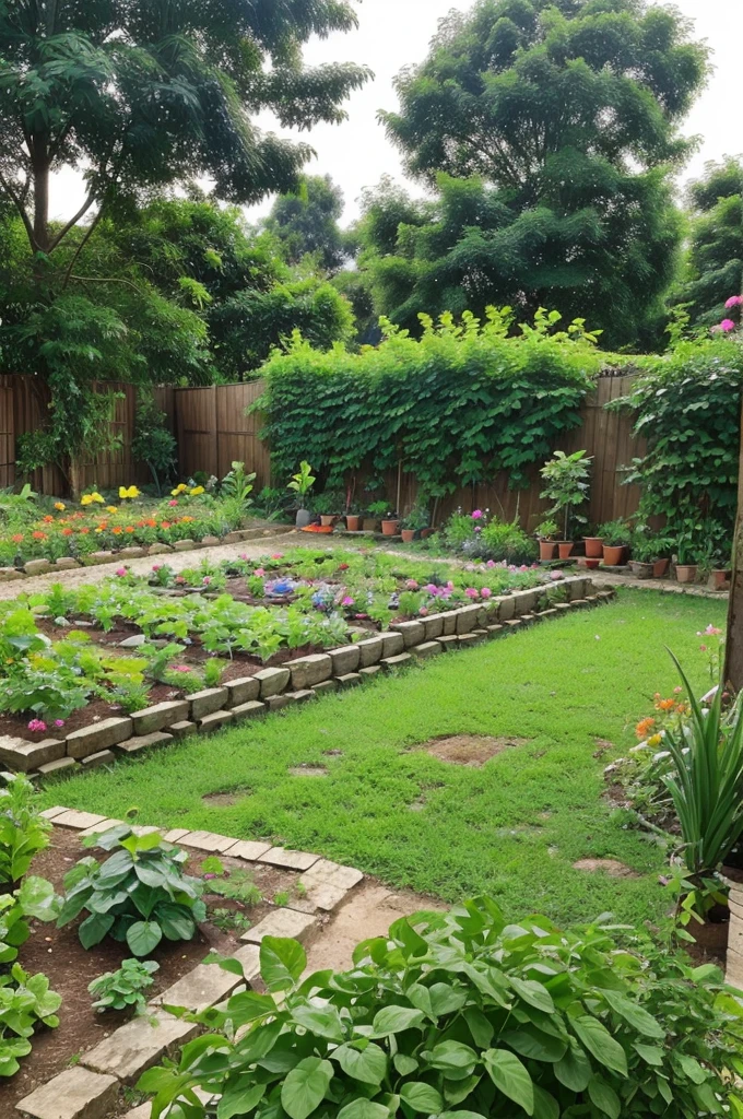 A pic of nutri garden at home in small area village side.(picture quality: low)
