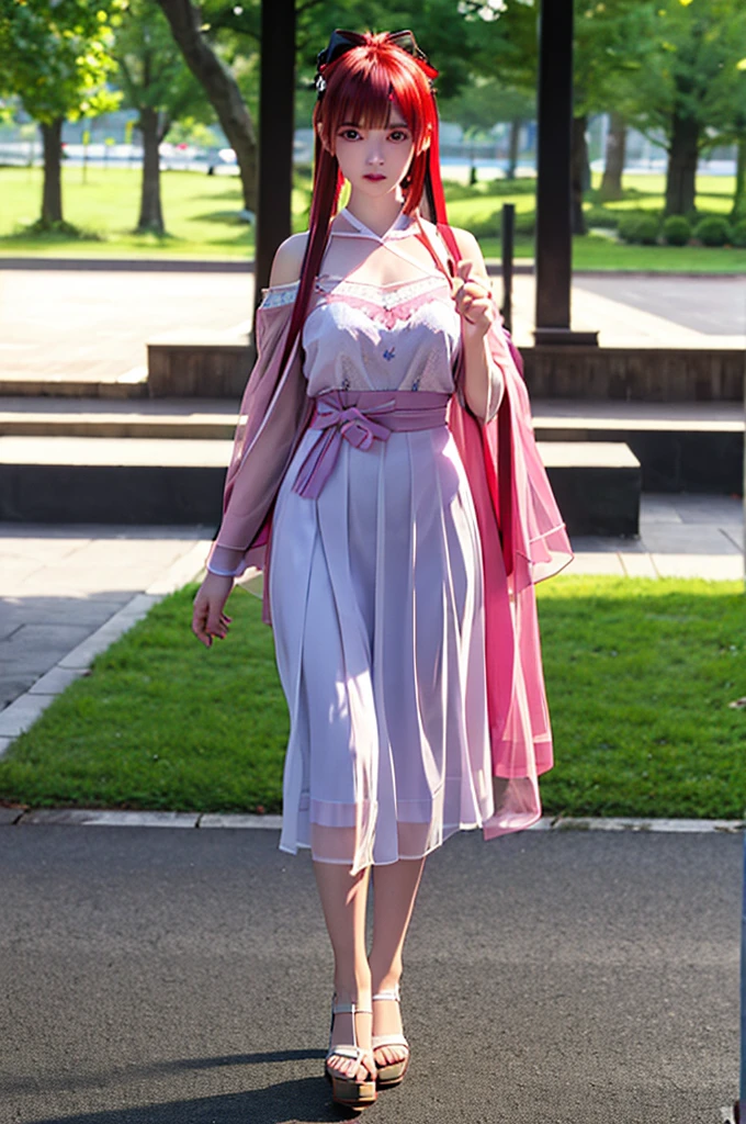 nino nakano, short hair, bangs, blue eyes, hair ornaments, Hair Ribbon, Pink Hair, blunt bangs, Both sides up, butterfly hair ornaments, skirt, Off the shoulder、Random color see-through kunoichi costume、Japanese see-through female samurai costume、See-through female ninja costume,, Open clothes, Collared dress emphasizes cleavage、胸の谷間のSweat is noticeable,, 満開のcherry blossoms、cherry blossoms、Open-air bath、Outdoor、Professional lighting light reflection、 looking at viewer, (masterpiece:1.2), Highest quality, High resolution, unity 8k wallpaper, (figure:0.8), (Beautiful fine details:1.6), Highly detailed face, Perfect lighting, Highly detailed CG, (Perfect hands, Perfect Anatomy),heavy rain、heavy rainで全身びしょ濡れ、heavy rainで全身びしょ濡れの服、High heels、 ((Perfect handsの形))、(Perfect foot shape、Embarrassed expression blushing、、Gestures to seduce a man、Obscene pose、Shining Sweat、Perfect Skin,Sweat is noticeable、太もものSweat is noticeable、、 Fair skin,Tight waist, Sweating profusely、Sweaty hair、Sweaty clothes、Sweaty、Visible sweat、rain-wet hair