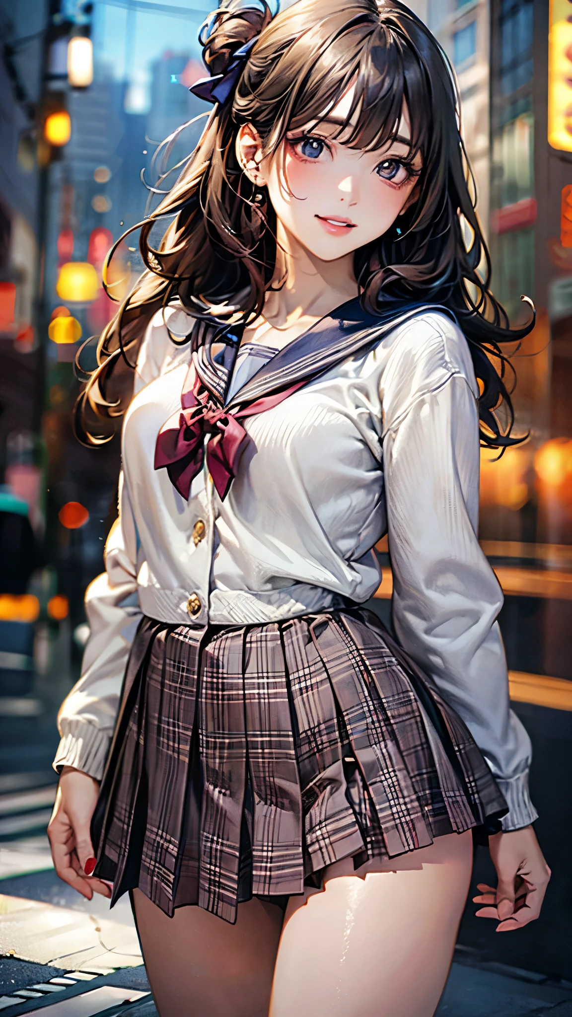 Japanese 、Sailor suit、Navy blue mini pleated skirt、loafers、school bag、Bus stop waiting room,One Summer Day,(hem lift:1.3),(open bag:1.3),(adnet weight:1.0),(hem that rolls up:1.3),(Fully exposed pussy:1.5),Well good,no panty,smile,