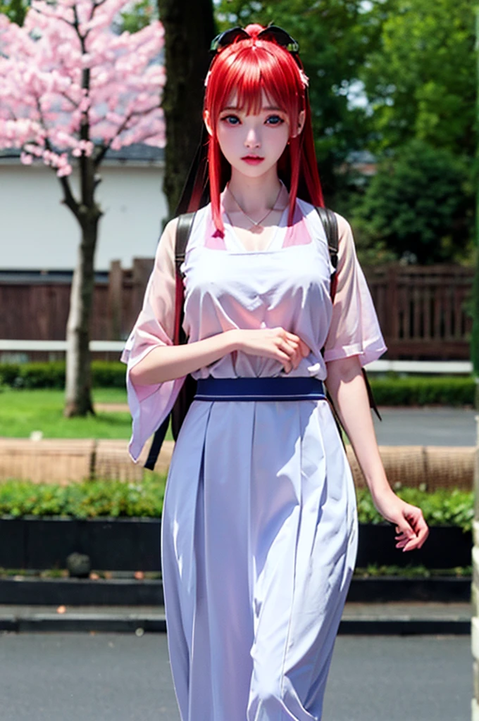 nino nakano, short hair, bangs, blue eyes, hair ornaments, Hair Ribbon, Pink Hair, blunt bangs, Both sides up, butterfly hair ornaments, skirt, No sleeve、、Random color see-through kunoichi costume、Japanese see-through female samurai costume、See-through female ninja costume,, Open clothes, Collared dress emphasizes cleavage、胸の谷間のSweat is noticeable,, 満開のcherry blossoms、cherry blossoms、Open-air bath、Outdoor、Professional lighting light reflection、 looking at viewer, (masterpiece:1.2), Highest quality, High resolution, unity 8k wallpaper, (figure:0.8), (Beautiful fine details:1.6), Highly detailed face, Perfect lighting, Highly detailed CG, (Perfect hands, Perfect Anatomy),heavy rain、heavy rainで全身びしょ濡れ、heavy rainで全身びしょ濡れの服、High heels、 ((Perfect handsの形))、(Perfect foot shape、Embarrassed expression blushing、、Gestures to seduce a man、Obscene pose、Shining Sweat、Perfect Skin,Sweat is noticeable、太もものSweat is noticeable、、 Fair skin,Tight waist, Sweating profusely、Sweaty hair、Sweaty clothes、Sweaty、Visible sweat、rain-wet hair
