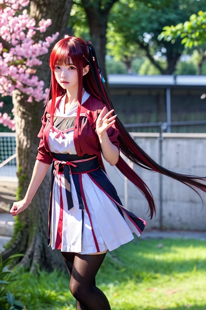nino nakano, short hair, bangs, blue eyes, hair ornaments, Hair Ribbon, Pink Hair, blunt bangs, Both sides up, butterfly hair ornaments, skirt, No sleeve、、Random color see-through kunoichi costume、Japanese see-through female samurai costume、See-through female ninja costume,, Open clothes, Collared dress emphasizes cleavage、胸の谷間のSweat is noticeable,, 満開のcherry blossoms、cherry blossoms、Open-air bath、Outdoor、Professional lighting light reflection、 looking at viewer, (masterpiece:1.2), Highest quality, High resolution, unity 8k wallpaper, (figure:0.8), (Beautiful fine details:1.6), Highly detailed face, Perfect lighting, Highly detailed CG, (Perfect hands, Perfect Anatomy),heavy rain、heavy rainで全身びしょ濡れ、heavy rainで全身びしょ濡れの服、High heels、 ((Perfect handsの形))、(Perfect foot shape、Embarrassed expression blushing、、Gestures to seduce a man、Obscene pose、Shining Sweat、Perfect Skin,Sweat is noticeable、太もものSweat is noticeable、、 Fair skin,Tight waist, Sweating profusely、Sweaty hair、Sweaty clothes、Sweaty、Visible sweat、rain-wet hair