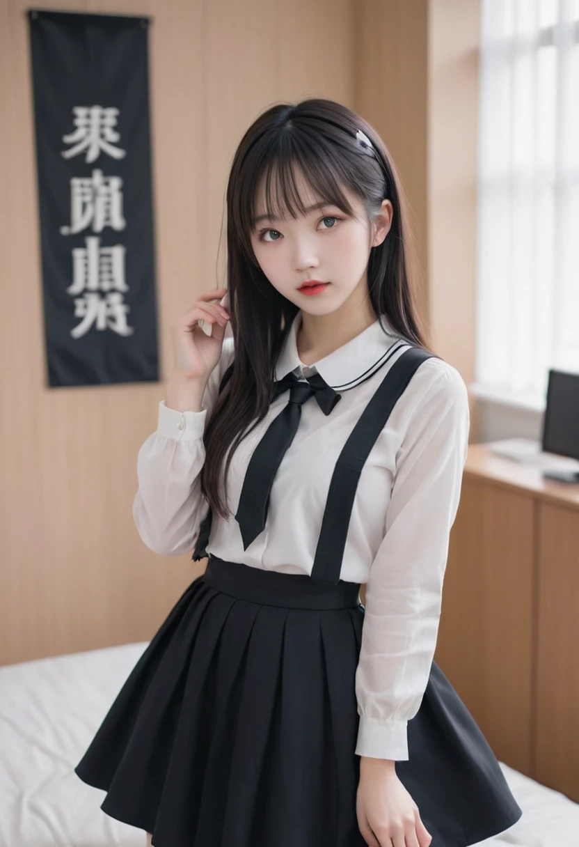 majicMIX Realistic, (Raw photo: 1.2), (Photorealistic: 1.4), highly detailed eyes and face, beautiful detailed eyes, ridiculous, incredibly ridiculous, huge file size, super detailed, high resolution, very detailed, highest quality, masterpiece, ((Japan girls' high school uniform)), illustration, very detailed, cg, gothic lolita,, 8k wallpaper, amazing, detailed, masterpiece, top quality, goth loli , 8k wallpaper, light on face, movie lighting, 16 year old girl, (Dynamic pose))), showing off panties, big, twin tails, spread legs, sexy girl