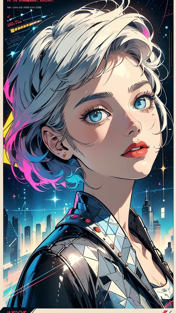 (((masterpiece, highest quality))),(((solo:1.2))),(((1girl:1.2))),32k wallpaper, very detailed, poster, vintage science fiction, 1960s,(((((geometric cinematic movie poster))))), (bauhaus), shape,(((abstract))), mid century modern, movie poster, vintage, Perfect Lady,1970's, halftone, speech bubble,((((portfolio,Close-up,bust up)))),((((more various angle)))),(((highlight))),Vast landscape,((((heterochromia)))),(((complete. detailed face))),(((Extremely talented))),(((most complecated machine))),((Overall colorfully))