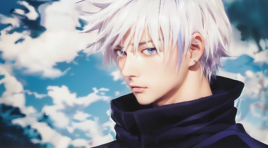 anime character with white hair and blue eyes looking at the camera, killua zoldyck black hair, killua zoldyck portrait, killua zoldyck, genesis of aquarion, white haired, white-haired, hijikata toushirou of gintama, tall anime guy with blue eyes, today's featured anime still