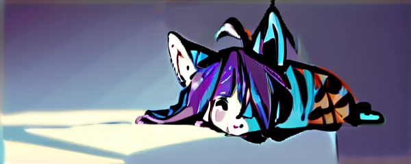 adult, feline, mammal, anthro, anthromorphic, snow, leopard, striped_feline, fur, furred_anthro, fluffy_tail femboy, male, bangs, ear_tufts, blue_nose, paws, hair_tuft, hair_between_eyes, long_tail, fluffy, feline_ears, expressive_eyes, purple_hair, light looking_at_viewer, legs, thighs, blue_paws, blue_fur, shy, small_pupils, spotted_pattern, stripes, tail, tiger_stripes, digital_art, high_resolution, high_res, tealblue_background fit, posing, laying_down