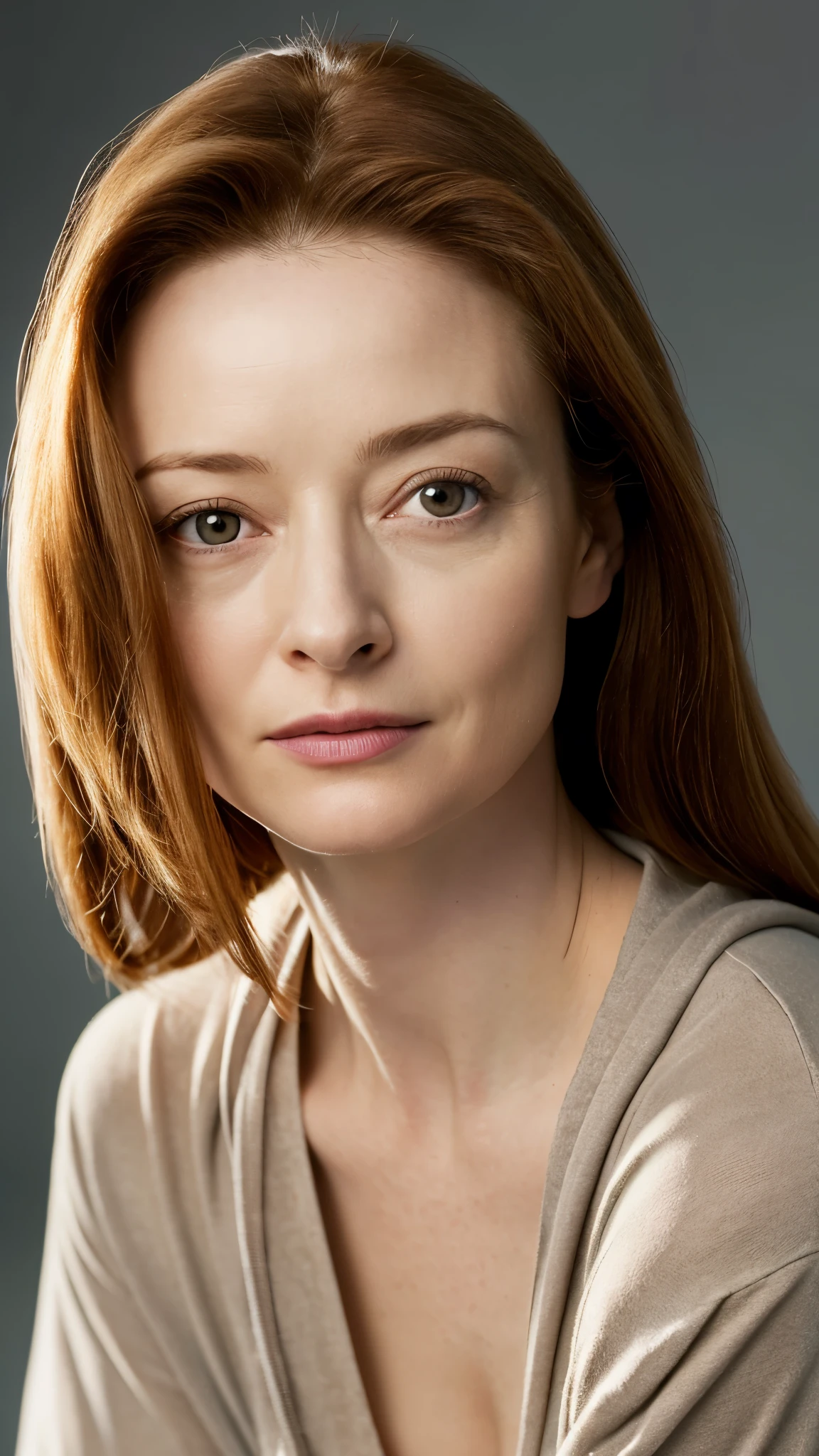 RAW,,una mujer,37 years old , Photo studio,( SFW),[ gran detalle: ( ojos :Miranda otto),( Eyelids : vesper lynd),(between eyebrows:vesper lynd),(cejas : Vesper lynd),(frente: vesper lynd),(nariz:Miranda Otto),(boca: Miranda Otto),(jawline: Miranda Otto), ( jaw angle: Vesper lynd) ,( pechos: Vesper lynd)] looking to the camera, wears kangaroo pocket hoodie