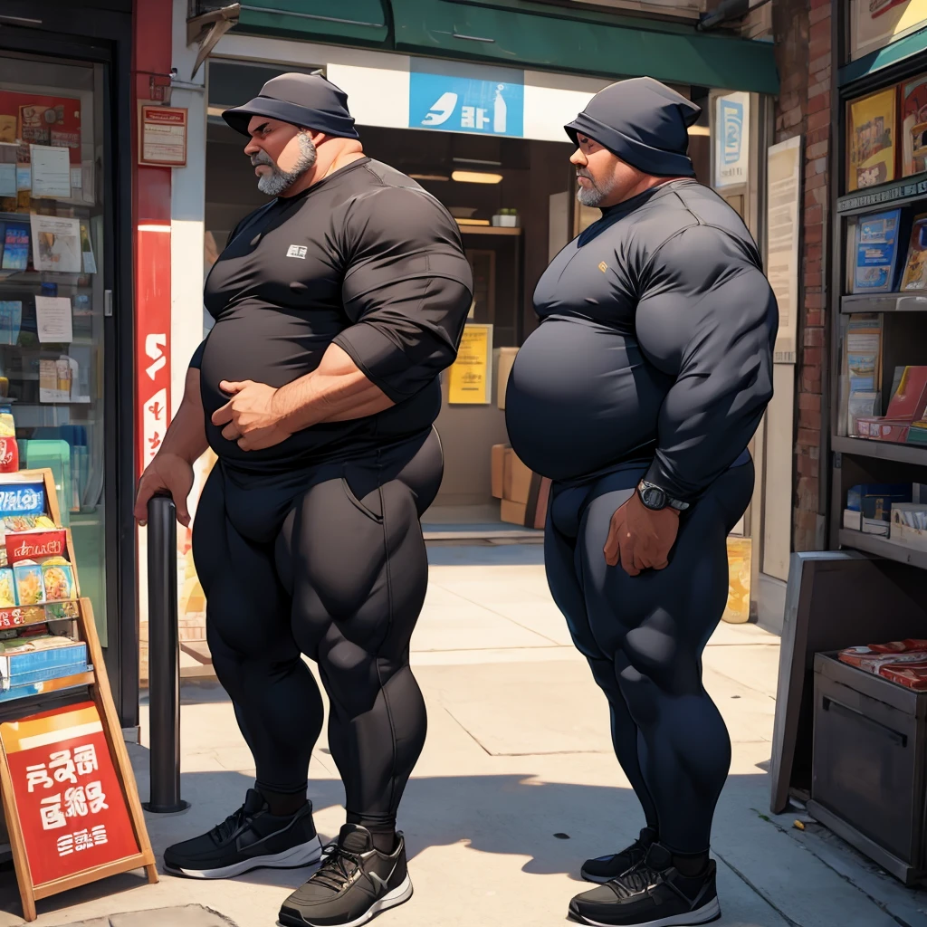 modern Middle-aged men Large overweight Muscular Robber Full Body Tights
