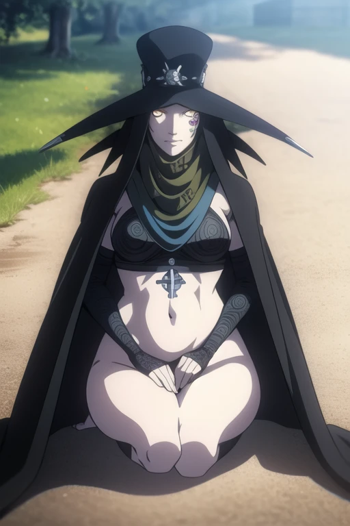 Scathach, solo, female1, shin megami tensei, cape hat, black cape, flower tattoo, gloves, white skin, (yellow eyes 1.5)flowing, sitting, shirt, smile, cape on shoulder
BREAK looking at viewer,
BREAK outdoors,
BREAK (masterpiece:1.2), best quality, high resolution, unity 8k wallpaper, (illustration:0.8), (beautiful detailed eyes:1.6), extremely detailed face, perfect lighting, extremely detailed CG, (perfect hands, perfect anatomy),