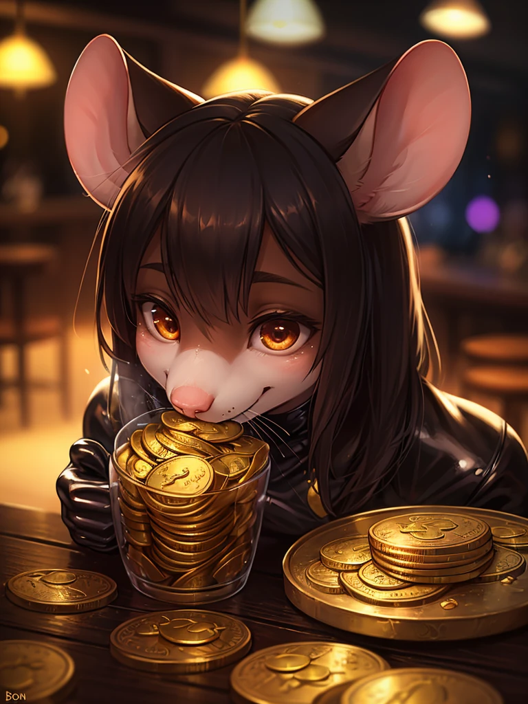 Hallucination, daydream , nightmare , Insane Dream , bokeh , realistic female mouse , realistic long nose , cafe de oni , Coins, Rubber Bands, and a Reversal of Innocent , Attacking people, taking their lives, sucking their blood and making a happy face