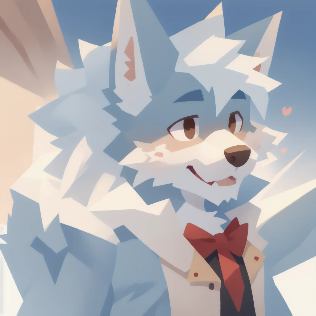male, furry wolf, cute, rich, head only, rich, 