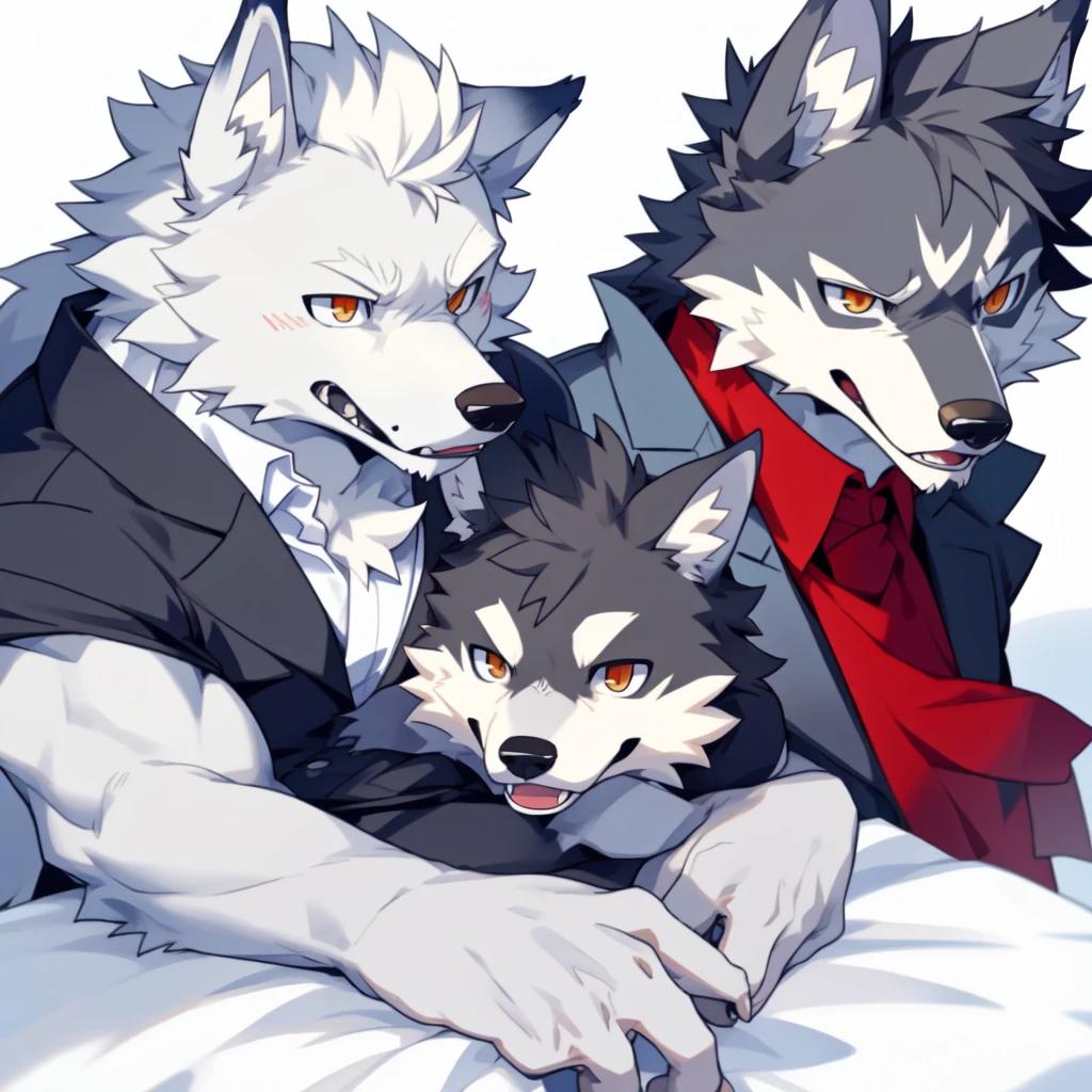 male, furry wolf, cute, rich, head only, rich, 
