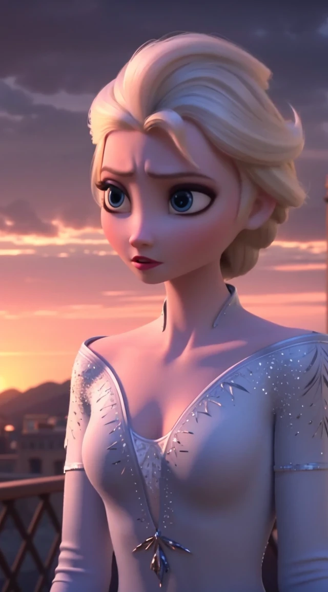 A beautiful, elegant short hair big eyes tears