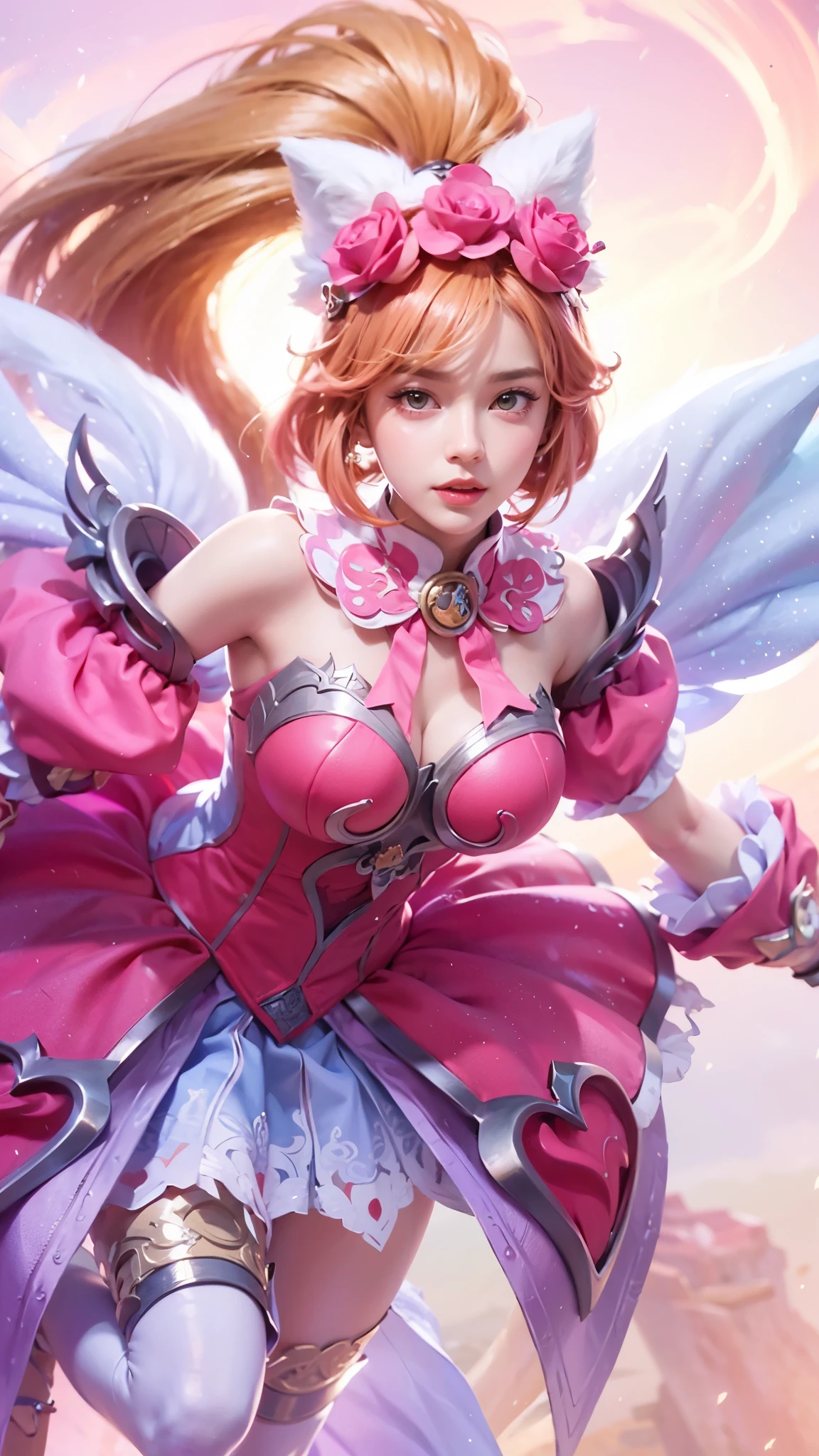 a close up of a 4 girls ,pink hair , big booobs , shadowbringers cinematic, 4 k detail fantasy, a beautiful fantasy empress, game cg, xianxia fantasy, xianxia hero, 2. 5 d cgi anime fantasy artwork, cinematic goddess close shot, ruan jia and artgerm, wow 4 k detail fantasy, hyperdetailed fantasy character