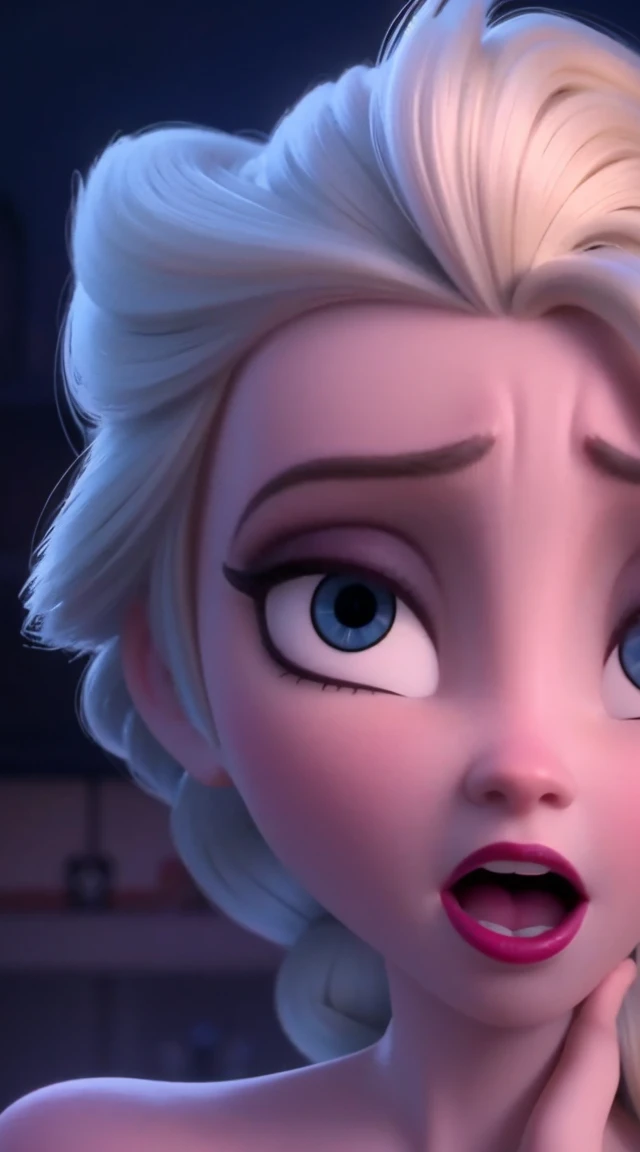 A beautiful, elegant short hair big eyes sings angry mouth