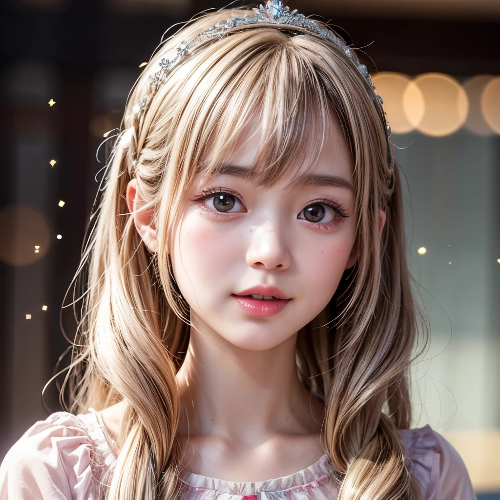 NSFW, 8k, High-level, absurd, masterpiece, best quality, primitive, very detailed CG, very detailed wallpaper, perfect lighting, Extremely detailed (((The personifying " Princes Peach " as a Little Girl))), MysticSight, Tyndall effect, Tyndall scattering, Studio gray background with (many Dazzling RainbowColor particles BokeH:1.28), (RoundlyButts, ThighGap), (Exposed:0.4), (Assfocus with looking ahead), BREAK (NOGIZAKA face variations) Extremely Detailed very KAWAII face variations, perfect anatomy, Childish, captivating gaze, elaborate detailed Eyes with (sparkling highlights:1.28), long eyelashes、Glossy RED Lips with beautiful details, Coquettish tongue, Rosy cheeks, Radiant PearlSkin with clear transparency . { (Dynamic LifeLike expressions:1.4) | :d) }, (large eyes:-1) .