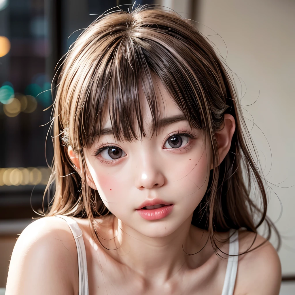 NSFW, 8k, High-level, absurd, masterpiece, best quality, primitive, very detailed CG, very detailed wallpaper, perfect lighting, Extremely detailed (((The personifying " Lum in Urusei Yatsura " as a Little Girl))), MysticSight, Tyndall effect, Tyndall scattering, Studio gray background with (many Dazzling RainbowColor particles BokeH:1.28), (RoundlyButts, ThighGap), (Exposed:0.4), (Assfocus with looking ahead), BREAK (NOGIZAKA face variations) Extremely Detailed very KAWAII face variations, perfect anatomy, Childish, captivating gaze, elaborate detailed Eyes with (sparkling highlights:1.28), long eyelashes、Glossy RED Lips with beautiful details, Coquettish tongue, Rosy cheeks, Radiant PearlSkin with clear transparency . { (Dynamic LifeLike expressions:1.4) | :d) }, (large eyes:-1) .