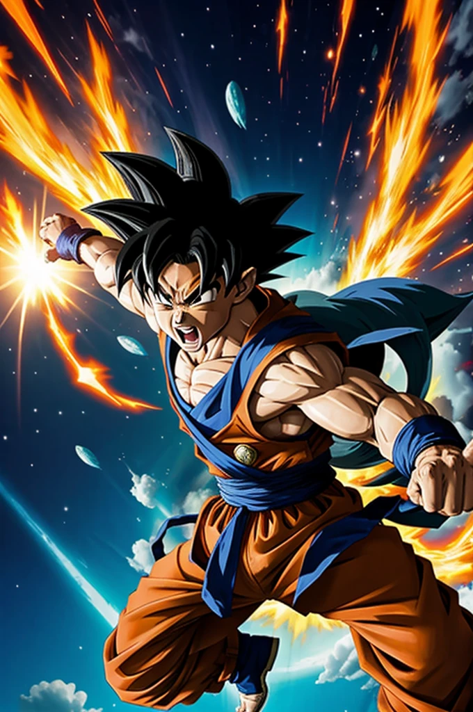 Goku peleando contra Link