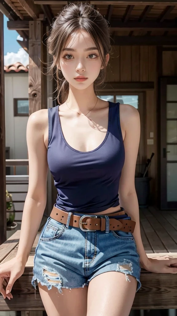 (Margaret Qualley)), (highest quality, High resolution, masterpiece :1.3), Beautiful woman, slender body shape, dark brown hair, sleeveless T-shirt, Highly detailed face and skin texture, big beautiful eyes, double eyelid, liberty statue, Wishing for something, masterpiece, best quality, photorealistic, Citizen of Guinea-Bissau, very cute super model, perfect anatomy, skinny, cleavage, transparent yellow top
