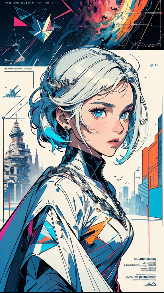 (((masterpiece, highest quality))),(((solo:1.2))),(((1girl:1.2))),32k wallpaper, very detailed, poster, vintage science fiction, 1960s,(((((geometric cinematic movie poster))))), (bauhaus), shape,(((abstract))), mid century modern, movie poster, vintage, Perfect Lady,1970's, halftone, speech bubble,(((((portfolio))))),(((((Close-up))))),(((((bust up))))),((((more various angle)))),(((highlight))),Vast landscape,((((heterochromia)))),(((complete. detailed face))),(((Extremely talented))),(((most complecated machine))),((Overall colorfully))