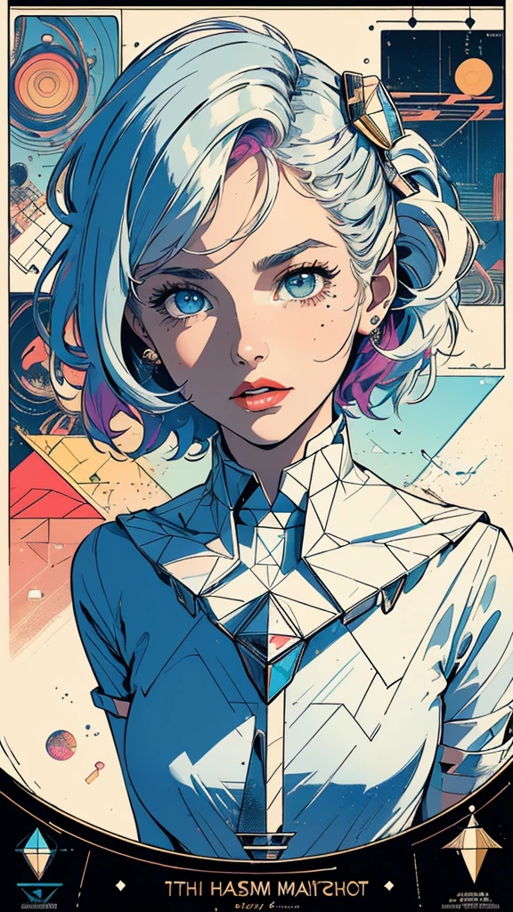 (((masterpiece, highest quality))),(((solo:1.2))),(((1girl:1.2))),32k wallpaper, very detailed, poster, vintage science fiction, 1960s,(((((geometric cinematic movie poster))))), (bauhaus), shape,(((abstract))), mid century modern, movie poster, vintage, Perfect Lady,1970's, halftone, speech bubble,(((((portfolio))))),(((((Close-up))))),(((((bust up))))),((((more various angle)))),(((highlight))),Vast landscape,((((heterochromia)))),(((complete. detailed face))),(((Extremely talented))),(((most complecated machine))),((Overall colorfully))