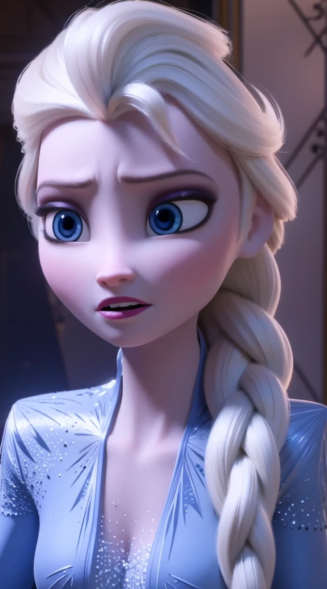 realistic woman, ice castle,