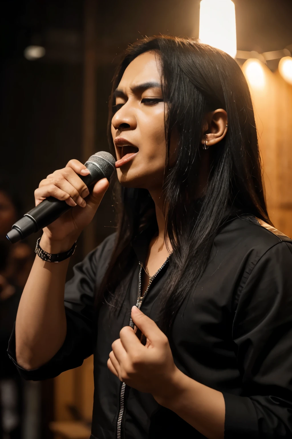 Vocalis black metal sedang makan ayam pedas dengan brutal dan sadis
