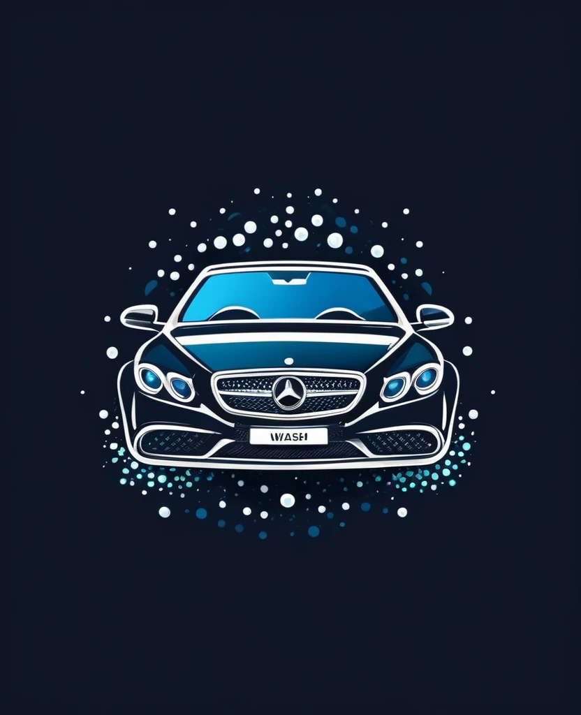 Cartoon wash luxury logo flat design 