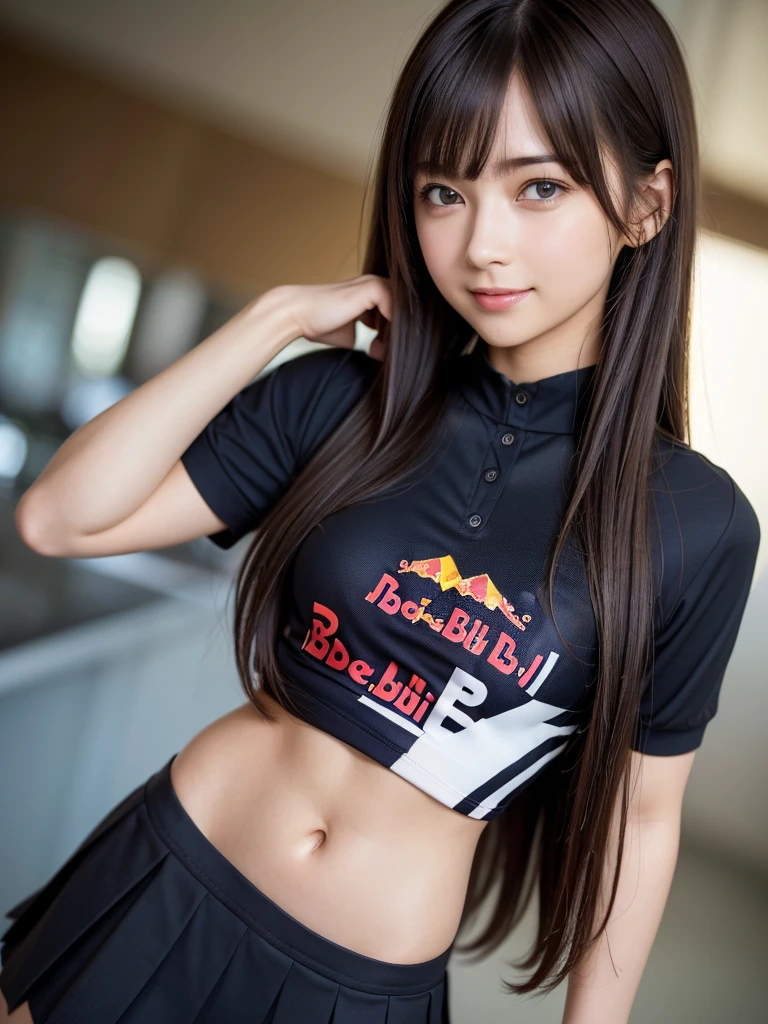 NSFW、japanes、Wearing a high school uniform、Strong winds pull up the hem of the skirt.、Impossibly short skirt、Very very cute face、(ふしだらなＹDark blue micro mini pleated skirt on shirt、underwear under white clothes、Inter-strands)、sexy  pose、((The skirt is flipped up and the panties are visible:1.2,)),mekosji,Cameltoe, ((top-quality,8K,​masterpiece:1.3)),Crisp focus:1.2,Cute woman with perfect body shape:1.4,The best smile,Young Face、You can see the double teeth、Light Brown Medium Bob Hair、A slender,abdominals:1.2,Oiled shiny skin,Highly detailed facial and skin texture,A detailed eye,二重まぶた,mekosji、Show off your inter-strands with your legs apart、Inter-strands visible to the camera、I want you to see Inter-strands.、Look at my Inter-strands、Looking down at the camera、Angle seen from below、low angles、