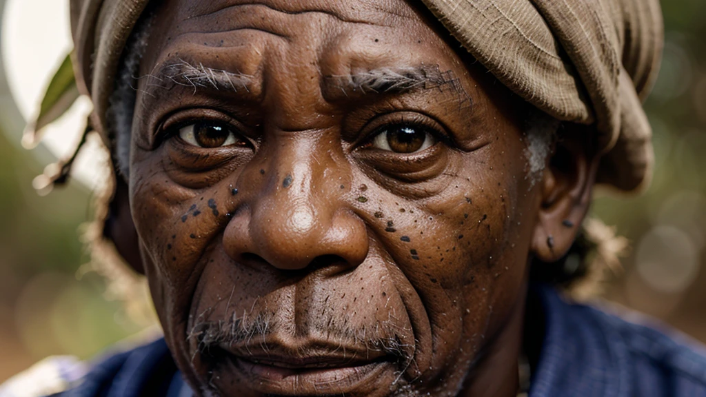 close up photo, close up photo an elderly, african sage under a full moon, his face highlighted with translucent rainbow hues, telling stories of the past and future, intertwining fate with diversity, close up photo, morgan freeman face, ultra high definition, super detail, fierce, aggressive, authoritative aura